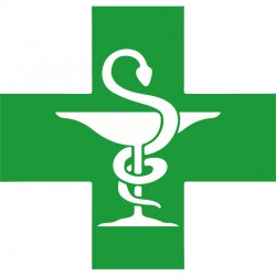 Croix caducée pharmacie PVC 19mm x 75cm
