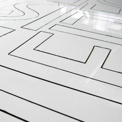 Découpe de lettres Alu laqué blanc