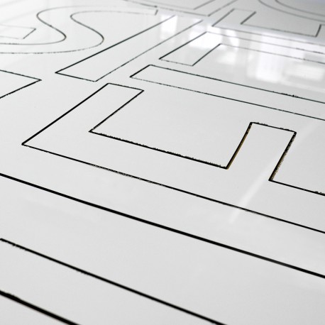 Découpe de lettres Alu laqué blanc