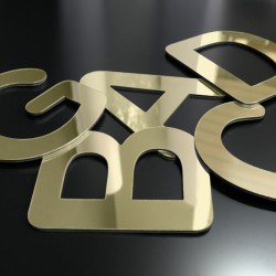 Découpe de lettres Alu miroir or