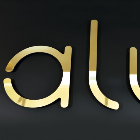 Lettres Alu miroir or