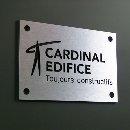 Plaque Alu brossé 3mm Texte gravé