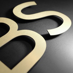 Lettres Alu brossé or