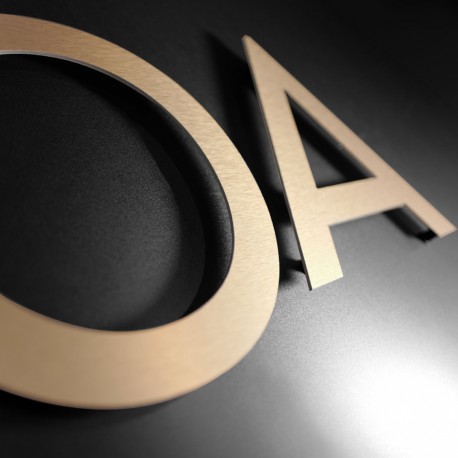 Lettres Alu brossé cuivre